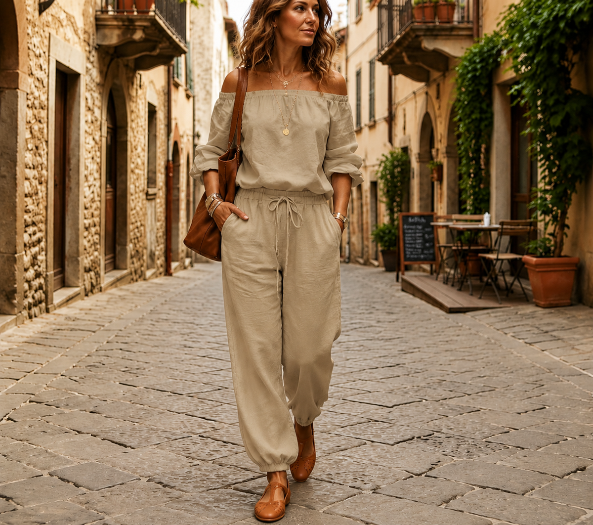 Celandine | Off Shoulder Tie Jumpsuit